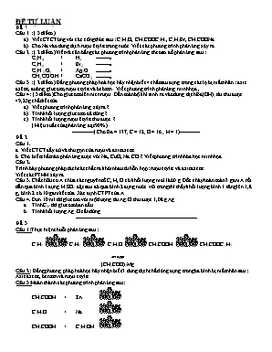Đề ôn thi học kỳ II môn Hóa học Lớp 9